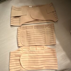Plus Size Beige Waist Trainer Shapewear Belt Adjustable 3 Pack for Women
